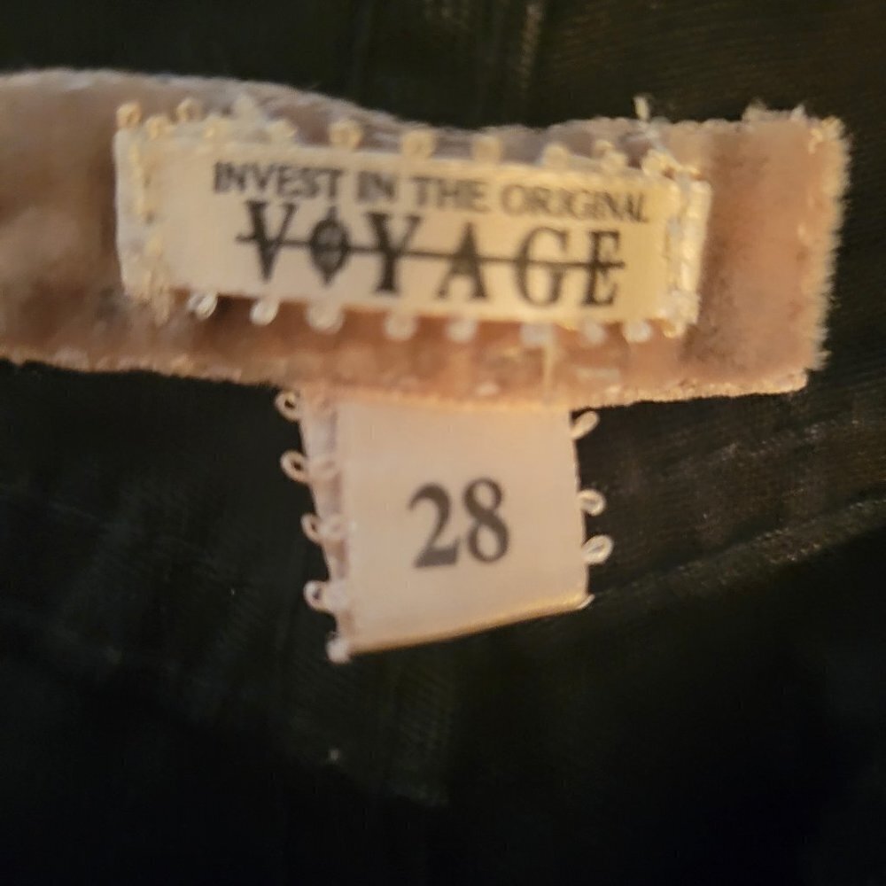 Vintage INVEST IN THE ORIGINAL VOYAGE Black Jeans with Rhinestones - Picture 2 of 9